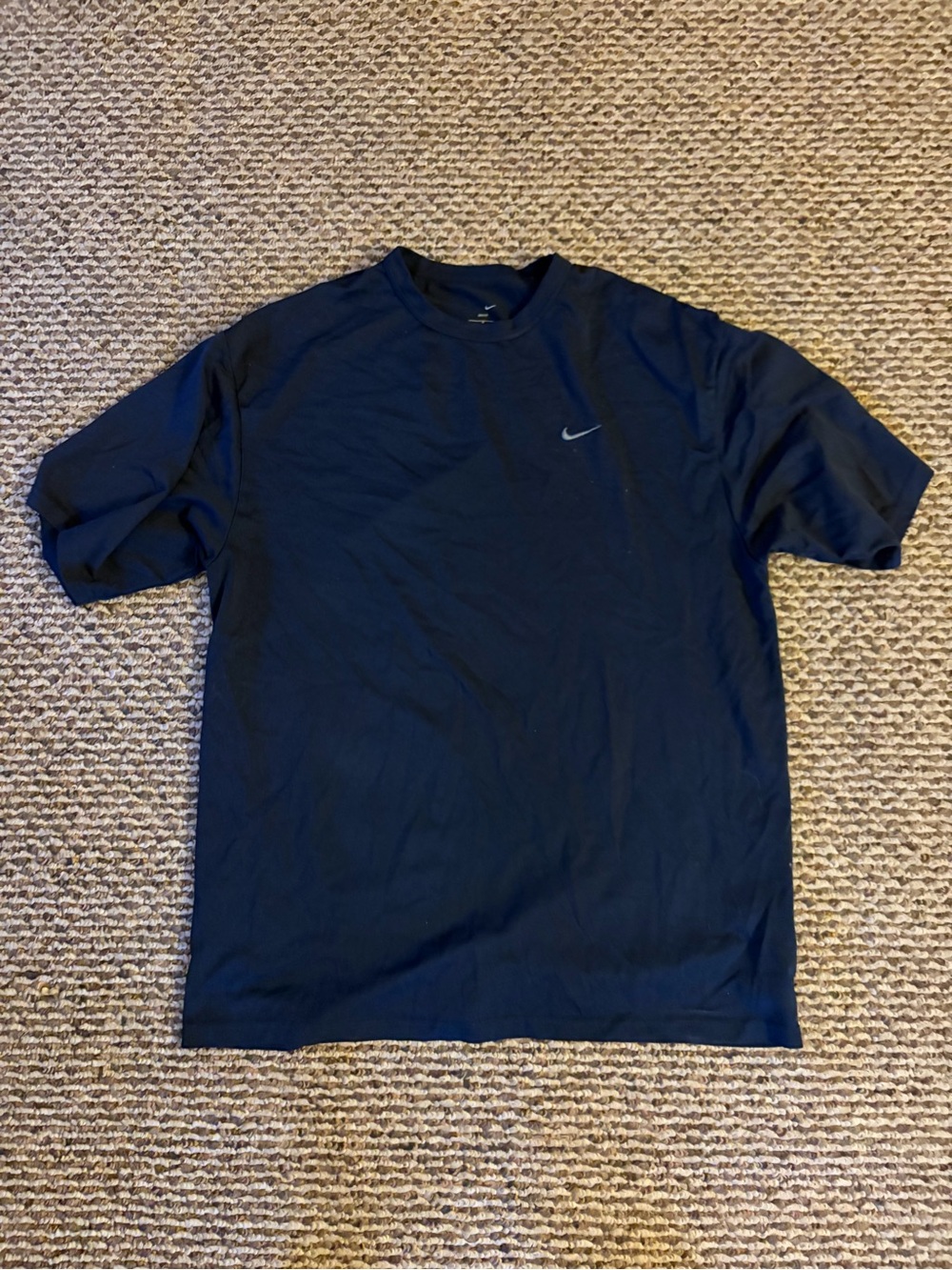Nike Black Short-Sleeve Crew T-Shirt with Small Swoosh
